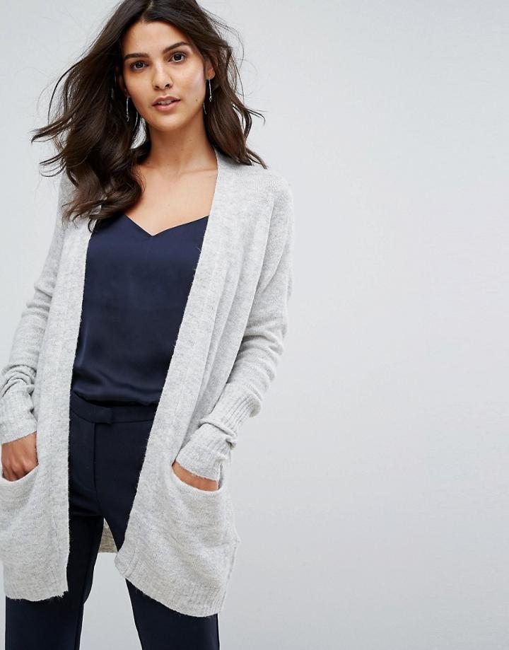 Y.a.s Longline Cardigan - Gray
