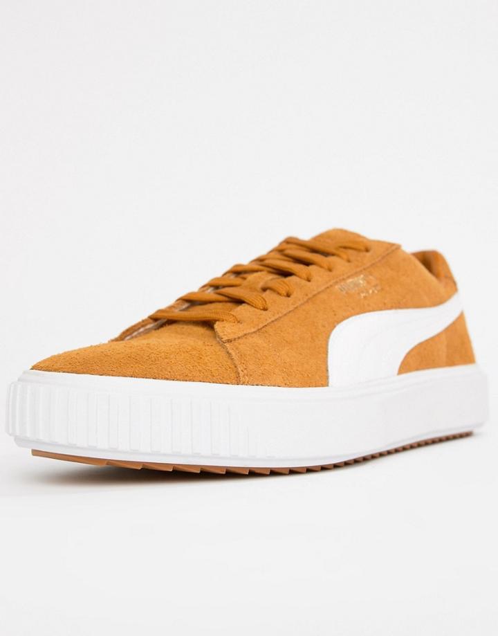 Puma Breaker Suede Sneakers In Yellow 36662501 - Yellow