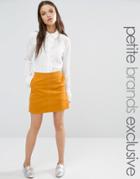 Fashion Union Petite Tress Courdroy Aline Mini Skirt - Yellow