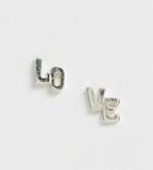 Kingsley Ryan Sterling Silver Love Stud Earrings - Silver