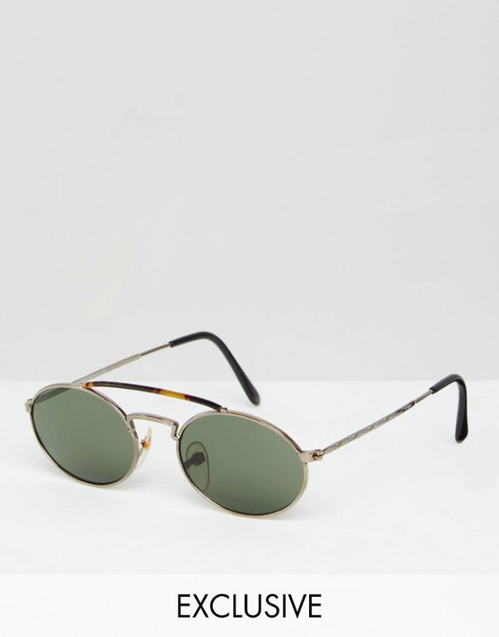 Reclaimed Vintage Round Sunglasses - Silver