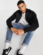 Jack & Jones Core Padded Jacket With Knitted Sleeves In Black