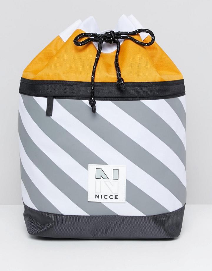 Nicce Duffle Backpack In Stripe - Yellow