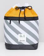 Nicce Duffle Backpack In Stripe - Yellow