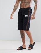 Religion Lounge Shorts With 'we Live In Black' Side Tape - Black