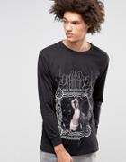 Long X Deathface Long Sleeve Band T-shirt - Black