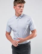 Asos Stretch Slim Shirt In Light Gray - Gray