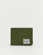 Herschel Supply Co Roy Coin Rfid Billfold Wallet In Crosshatch Khaki - Green