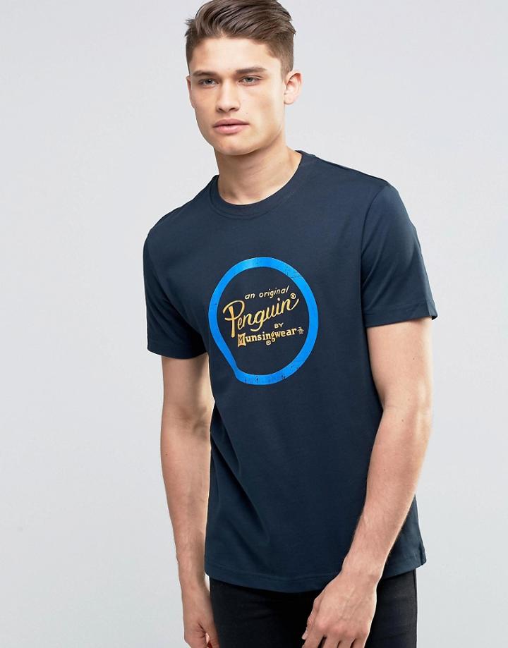 Original Penguin Circle Combo Logo T-shirt - Navy