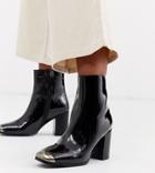 Glamorous Wide Fit Black Metal Tipped Western Boots