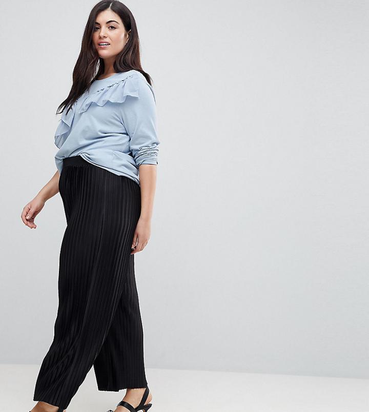 Junarose Pleated Wide Leg Pants - Black