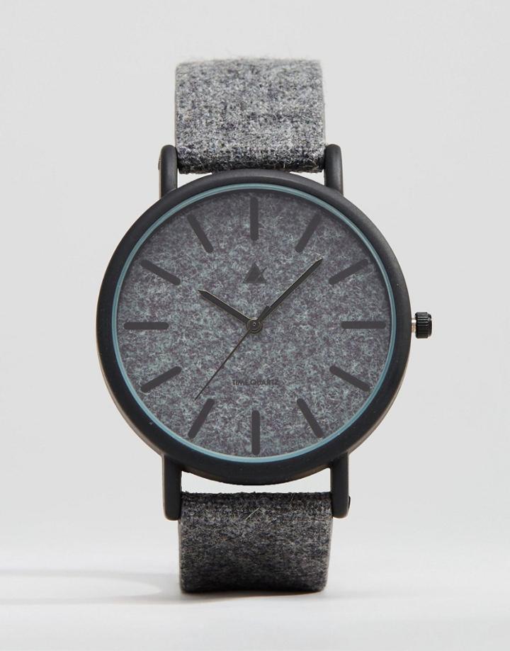 Asos Watch In Charcoal Felt - Gray