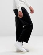 Asos Wide Leg Smart Velvet Pants - Black