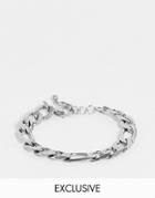 Reclaimed Vintage Inspired Unisex Chunky Chain Stainless Steel Bracelet In Silver