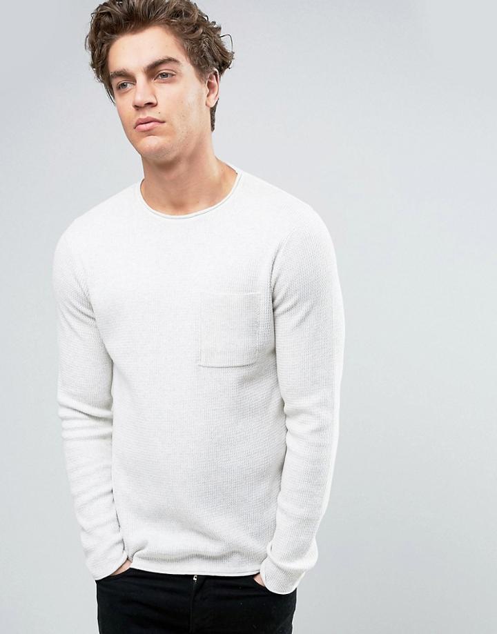 New Look Crew Neck Sweater In Ecru - Cream