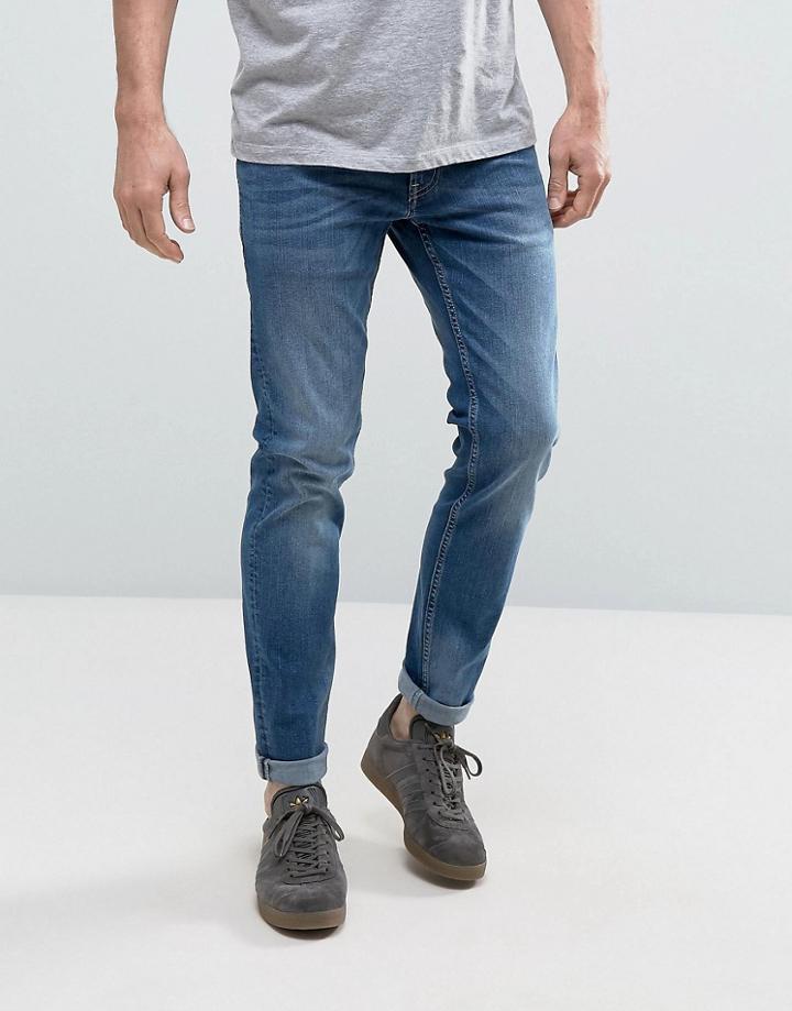 Produkt Skinny Jeans In Washed Blue Denim - Blue