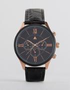 Asos Watch In Black And Rose Gold - Black