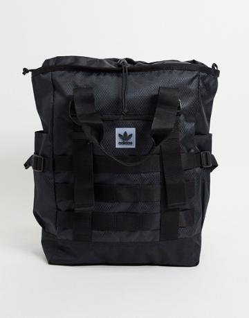 Adidas Originals Logo Utility Tote Bag In Black