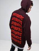 Asos Oversized Super Longline Hoodie With Text Print - Red