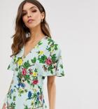 Warehouse Blouse In Floral Print - Green