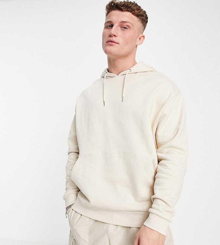 Asos Design Organic Blend Oversized Hoodie In Beige - Beige-neutral