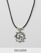 Reclaimed Vintage Inspired Necklace With Sun Pendant - Silver