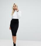 Asos Design Petite Jersey Pencil Skirt - Black