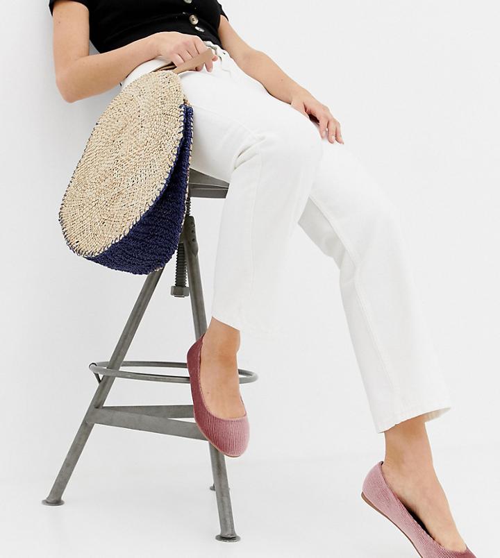 Asos Design Wide Fit Lassie Ballet Flats - Pink