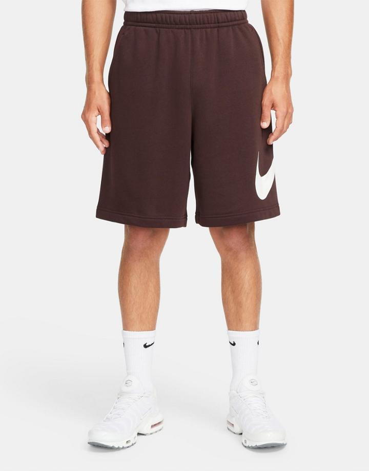 Nike Club Fleece Hbr Shorts In Dark Brown