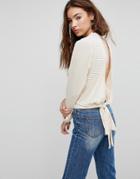 Evidnt Drape Shirt With Open Back Detail-beige
