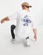 Jack & Jones Originals Oversized T-shirt With Flower Back Print In White