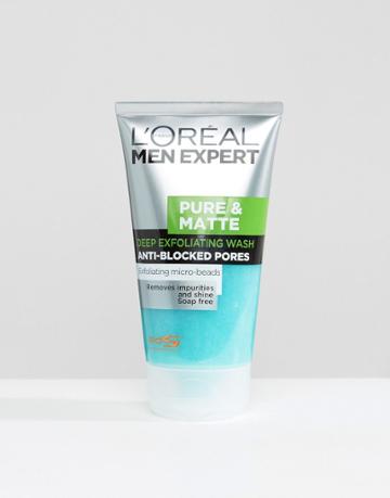 L'oreal Paris Men Expert Pure & Matte Scrub Face Wash 150ml - Multi