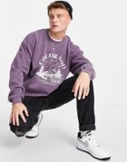 New Look Sweat With Colorado Print In Purple