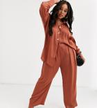 Native Youth Plus High Waist Wide Leg Pants Two-piece