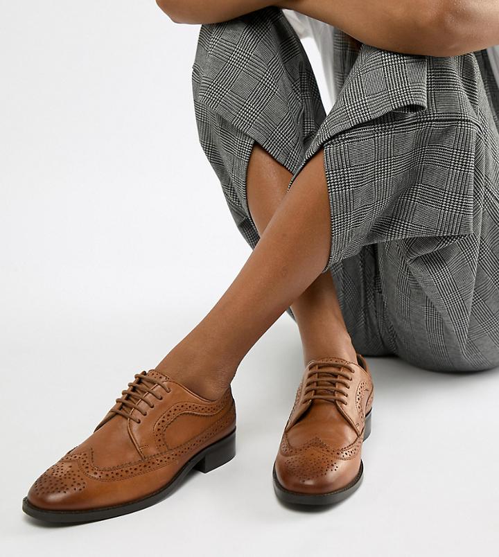 Asos Design Mai Tai Leather Brogues - Tan