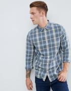 New Look Regular Fit Check Shirt In Blue - Blue