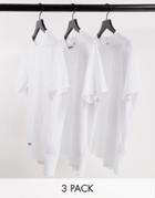 Threadbare Lounge 3 Pack T Shirts In White