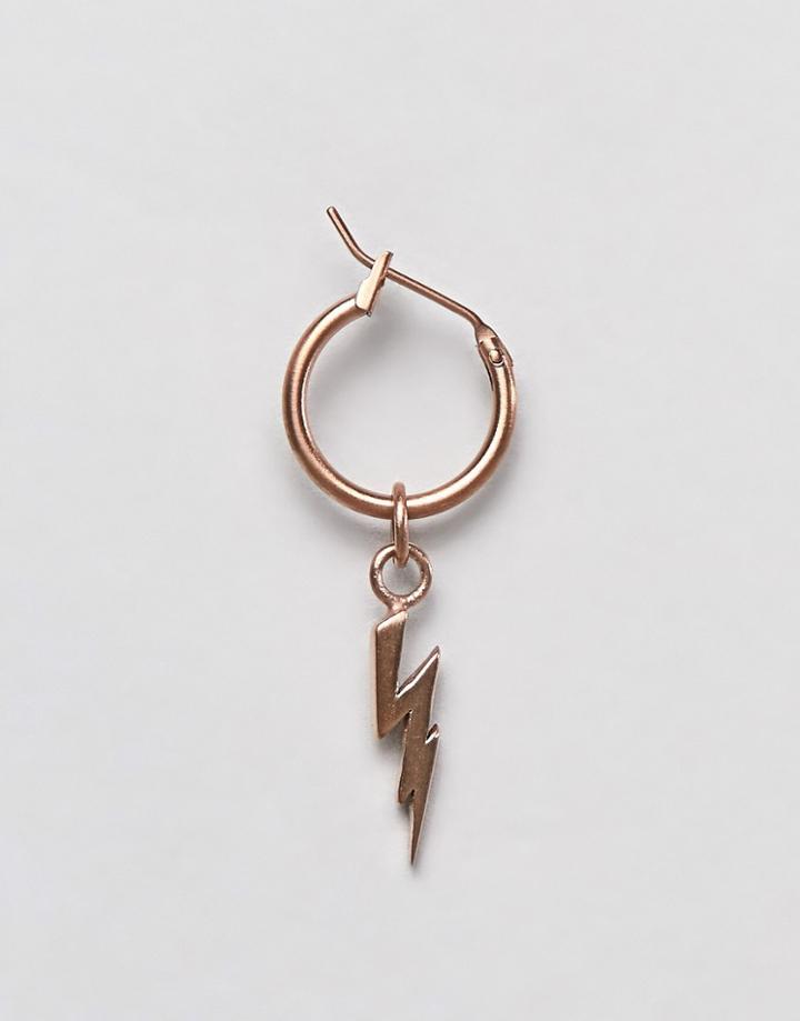Simon Carter Lightening Bolt Hoop Earring In Rose Gold - Gold