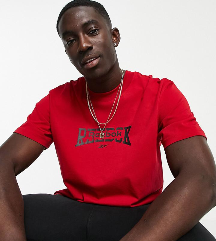 Reebok Graphic Logo T-shirt In Red - Exclusive To Asos