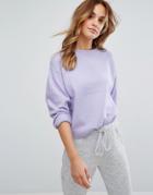 Micha Lounge Boxy Crop Sweater In Lilac - Purple