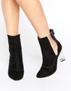 Public Desire Nya Cut Out Clear Heeled Ankle Boots - Black