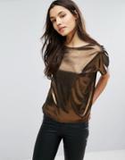New Look Metallic T-shirt - Copper