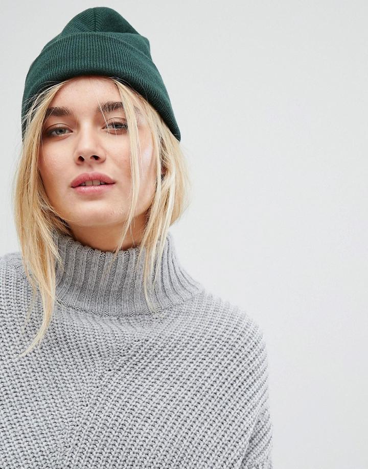 Weekday Knitted Beanie Hat - Green