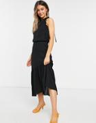 Stradivarius Petite Slim Mom Jeans With Stretch And Rips In Medium Blue-blues