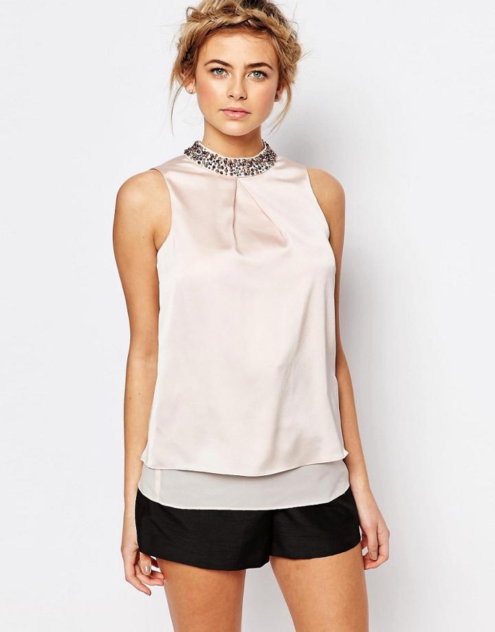 Coast Leni High Neck Top - Blush