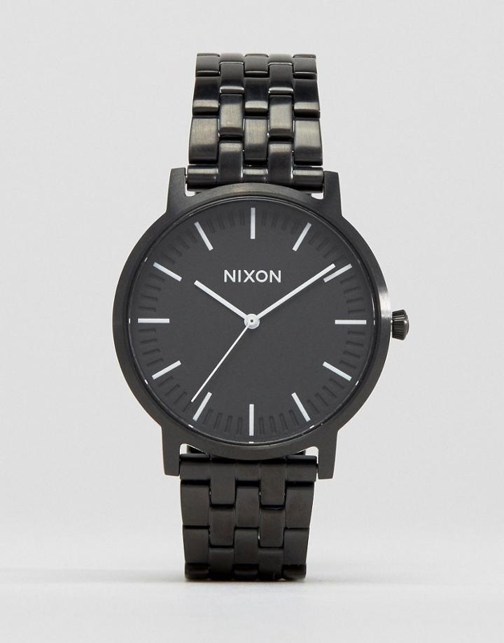 Nixon Porter Bracelet Watch In Black - Black