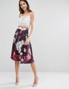 Oasis Winter Floral Midi Skirt - Multi