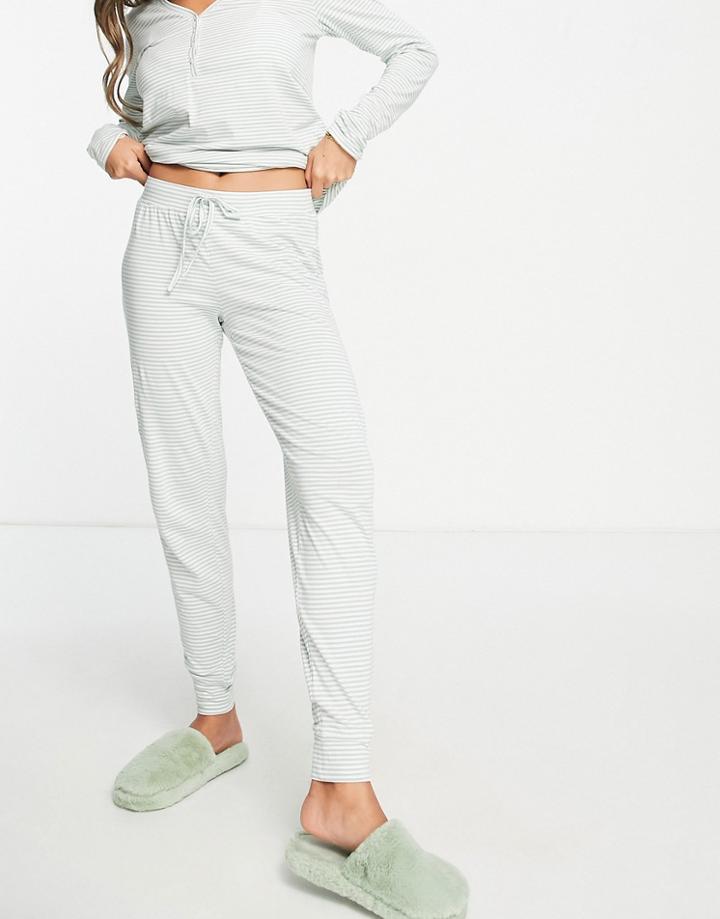 Lindex Cotton Night Pants In Light Dusty Aqua-blue