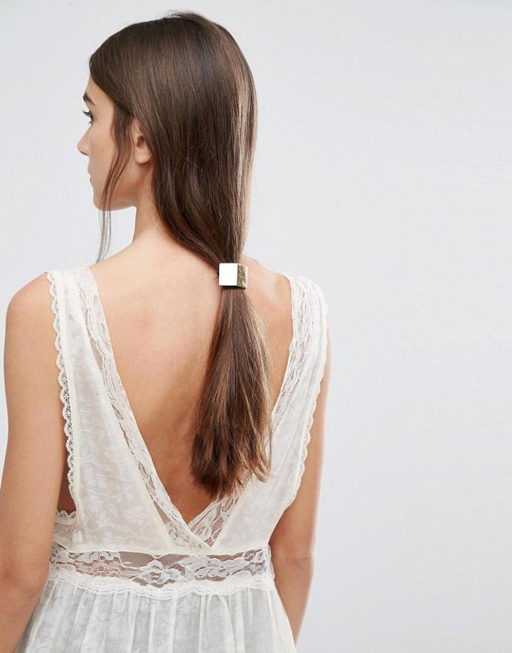 Orelia Geo Metal Hair Tie - Gold