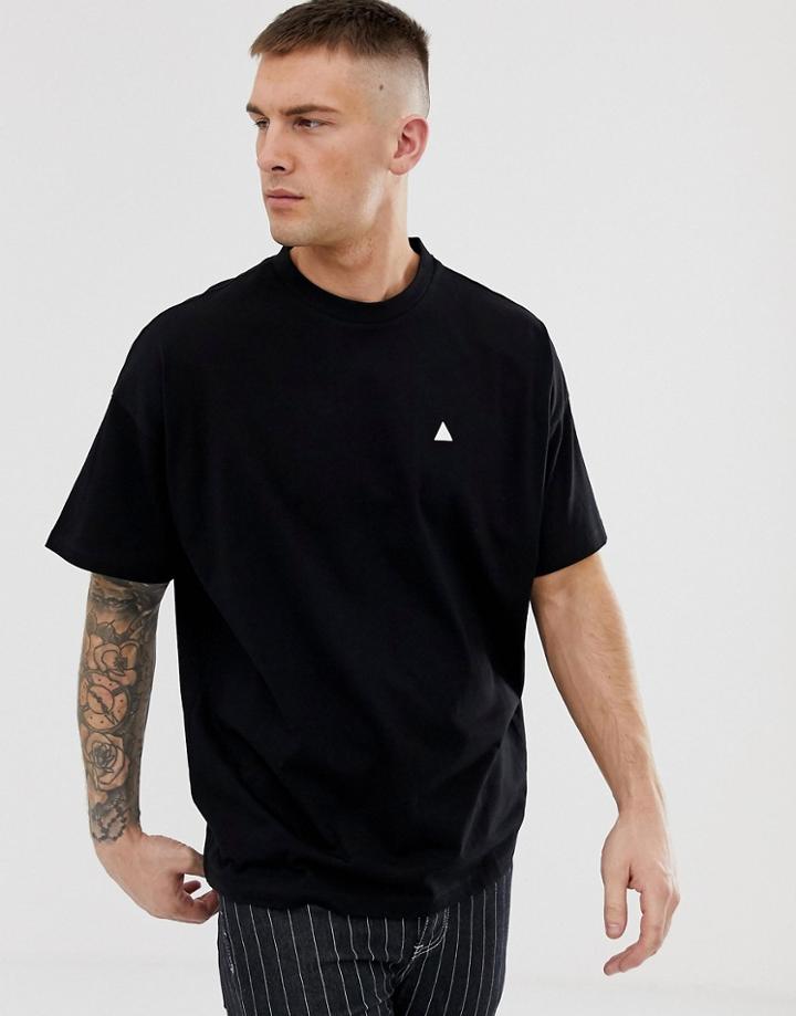 Asos Design Oversized T-shirt With Crew Neck And Logo In Black